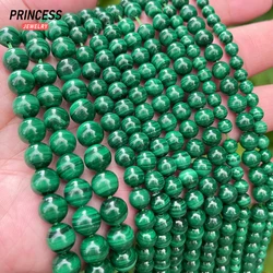 A+++ 100% Natural Malachite 5 6 8mm Charms Loose Beads for Jewelry Making Bracelet Wholesale Stone Beads DIY Accessories