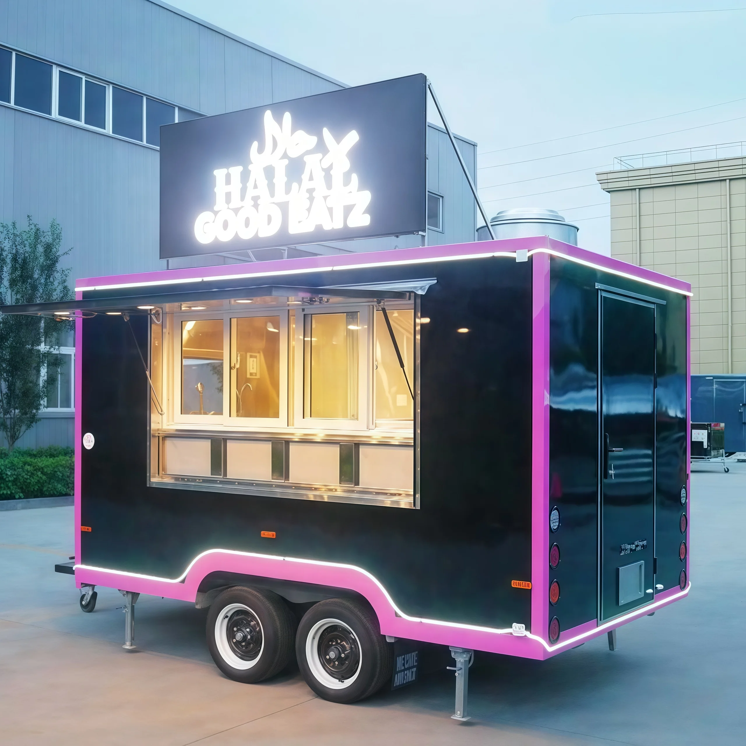 

Portable Outdoor Kitchen Food Truck Trailer Cart Mobile Snack Bar Ice Cream Truck Tent Caravan - Ideal for Camping And Catering