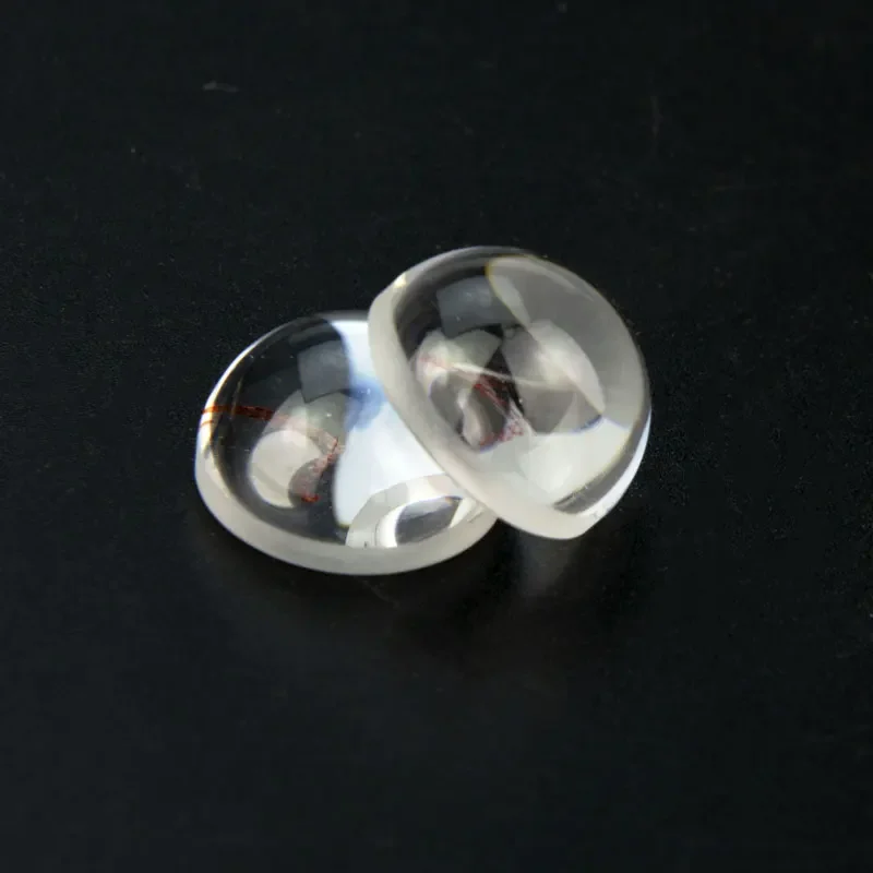 2PCS 15mm Diameter 10mm Focal Length 8mm Height Optical Glass Convex Lens Hemispherical  Meniscus LED Concave-convex Lens