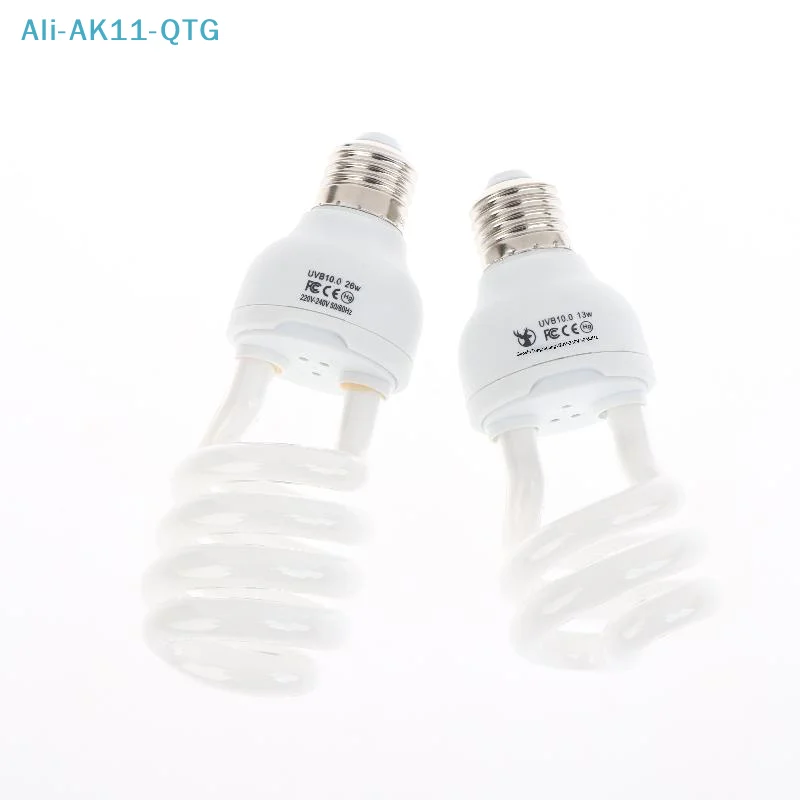 1Pcs Turtle Lizard Snake Reptiles Heating Lamps 13W/26W UV Rays Energy Saving Terrarium Basking Light 5.0 10.0 UVB Reptile Lamp