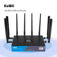 KuWFi Dual Band 2.4G 5G 3000Mbps 1000Mbps RJ45 Port Wifi6 Enrutador 5g Wifi 5g Sim Card Router for Indoor Use