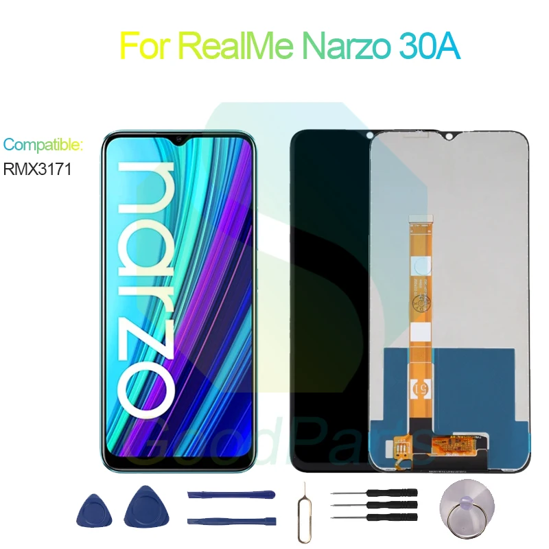 

For RealMe Narzo 30A LCD Display Screen 6.5" RMX3171 Narzo 30A Touch Digitizer Assembly Replacement