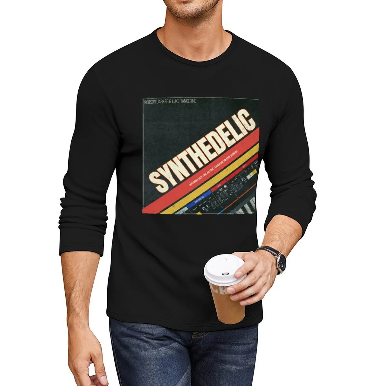 Synthedelic Merch by Robson Darker & Luke Tangerine Long T-Shirt tees quick drying t-shirt tops heavyweight t shirts for men