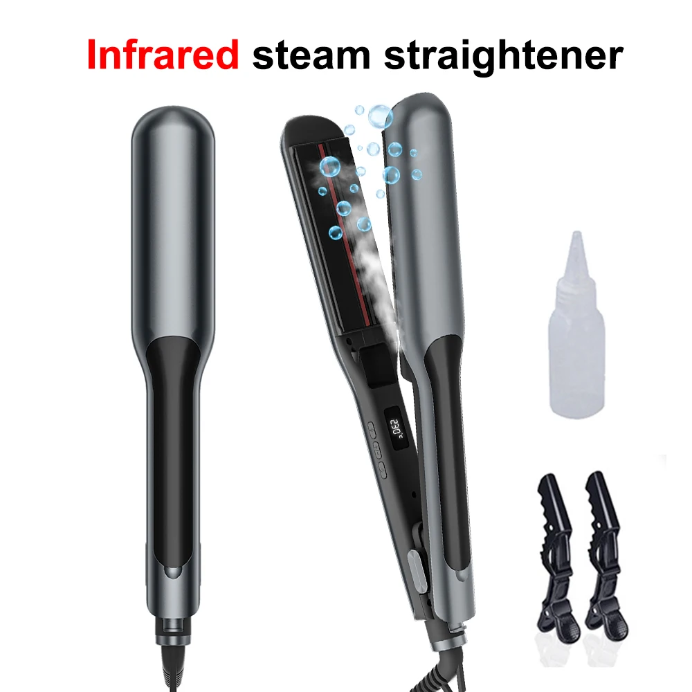 professional-infrared-steam-hair-straightener-adjustable-temperature-fast-heat-up-floating-plates-for-frizzy-curly-hair