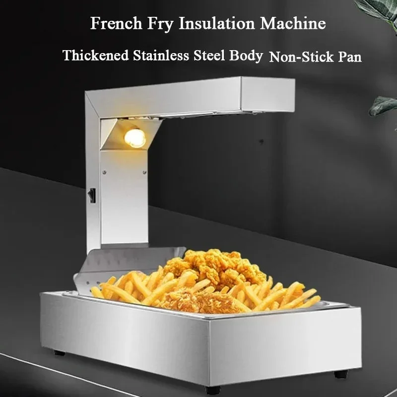 

Hot SalesCommercial Potato Chip Heater Stainless Steel Food Heating Lamp 1000W Frying Heating Lamp Electric Potato Chip Display