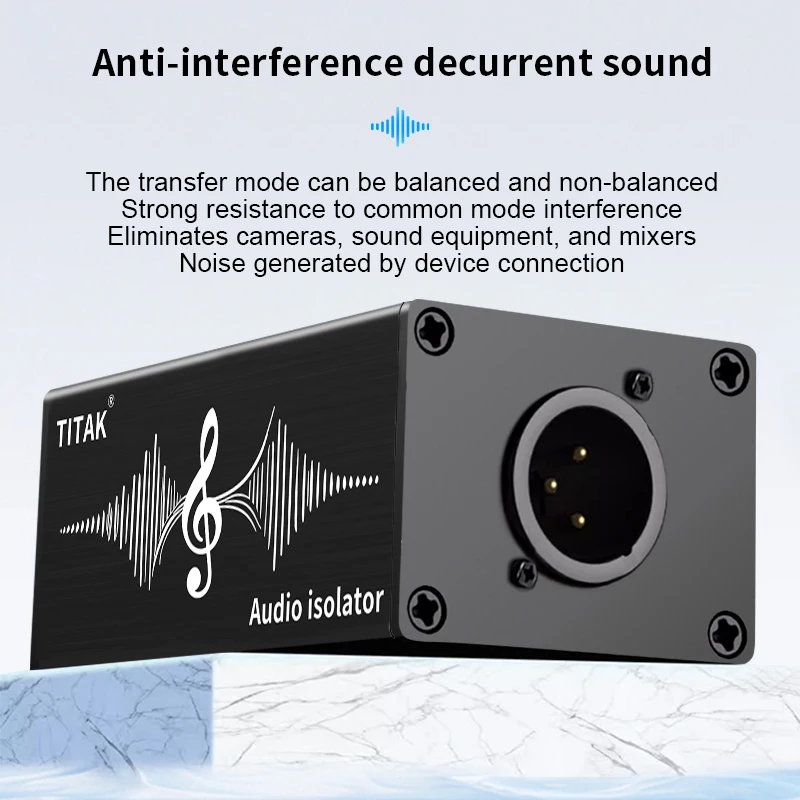 1Pcs Single Channel XLR Balanced Audio Isolator Hum Eliminator Noise Canceller for Live Broadcast Studio Home Theater Sound