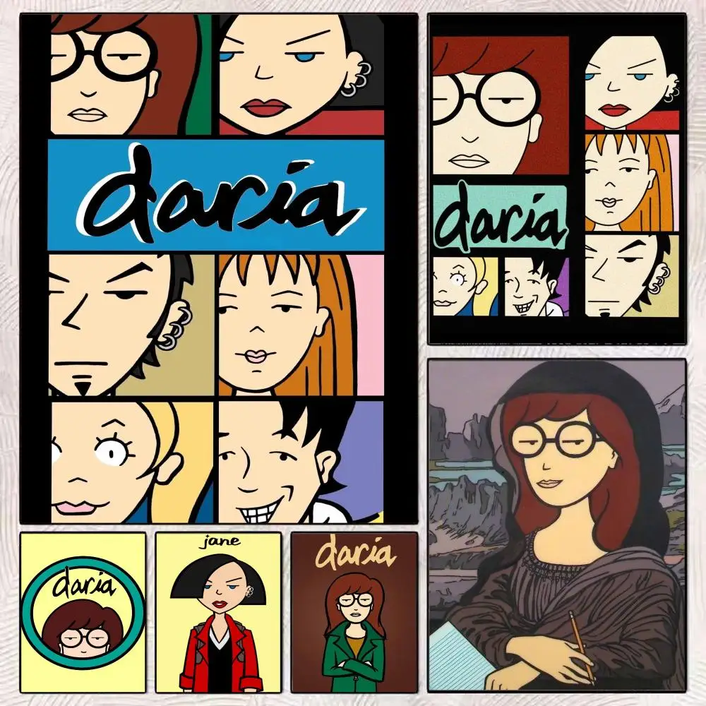 Cartoon D-Daria Painting Calligraphy Aesthetic Canvas Wall Poster Modern Room Bedroom Cafe Wall Artwork