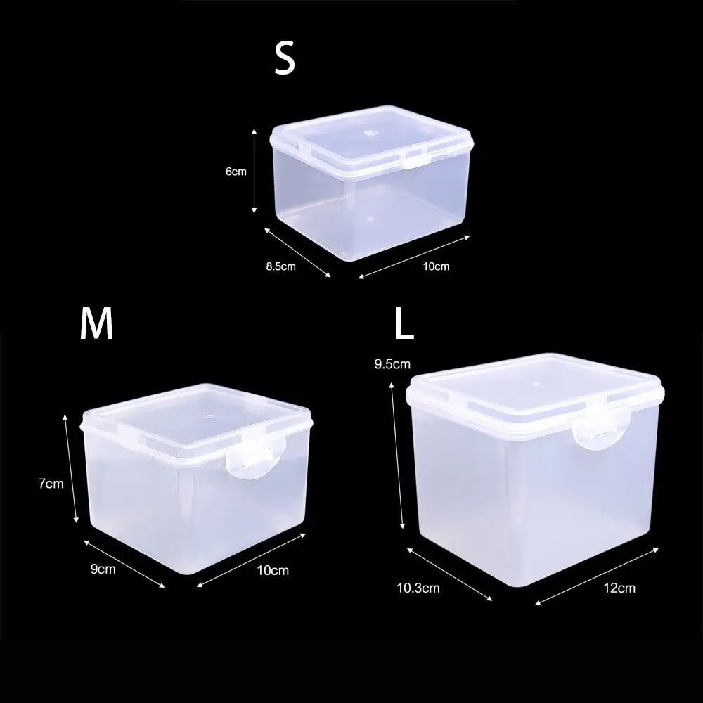 1Pcs with Lid Storage Box Multi-purpose Rectangular Shape Storage Case Plastic Clear Small Thing Container