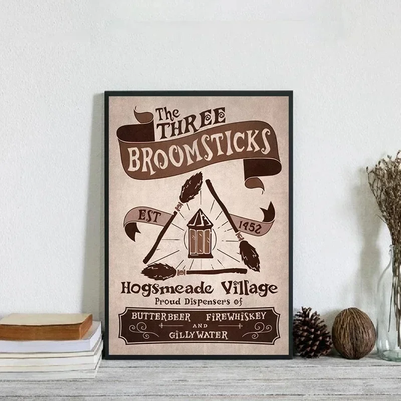 Classic Wizard Movie Illustration Poster Harries Magic School Poster and Print Wall Art Pictures for Living Room Bedroom Decor