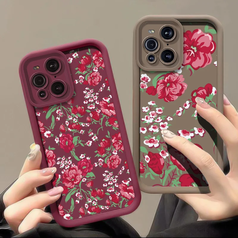 Flowers Print Phone Case For Motorola Moto G85 G75 G54 G56 G86 Edge 50 60 Funsion 40 Neo E13 E14 Matte Shockproof Soft Cover