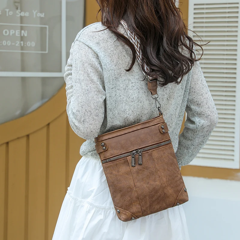 

2025 Fashion Women's Crossbody Bag Faux Leather Multi-Way Shoulder Handbags with Detachable Strap, Slim Purse for Ladies wallet