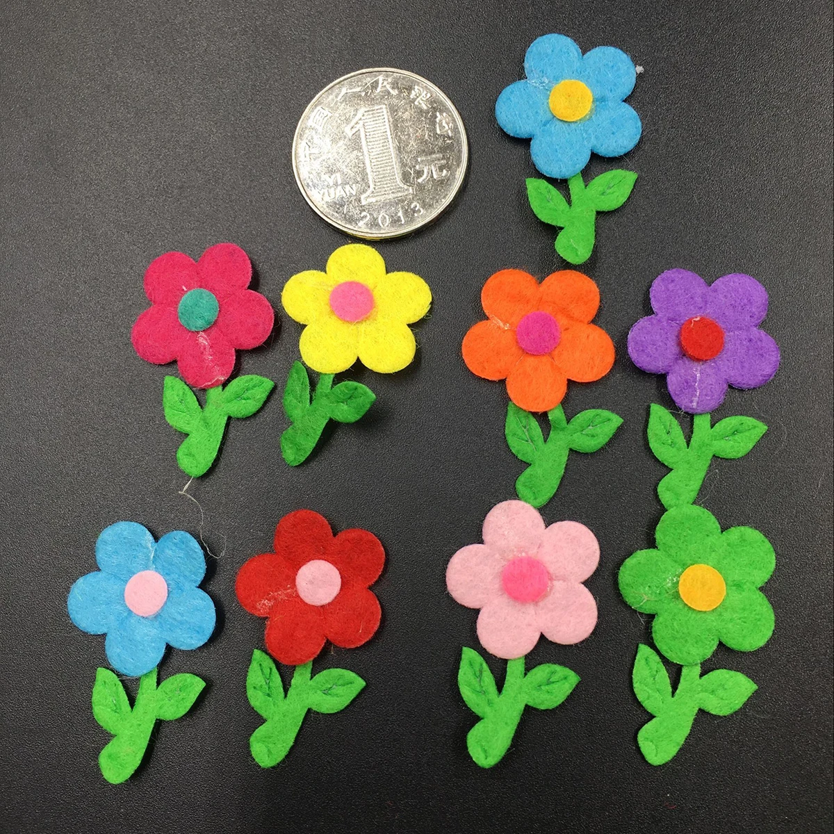 

120pcs Craft Flowers Felt Fabric Embellishments Hair Ring Art Projects DIY Accessories Premium Material Soft Comfortable