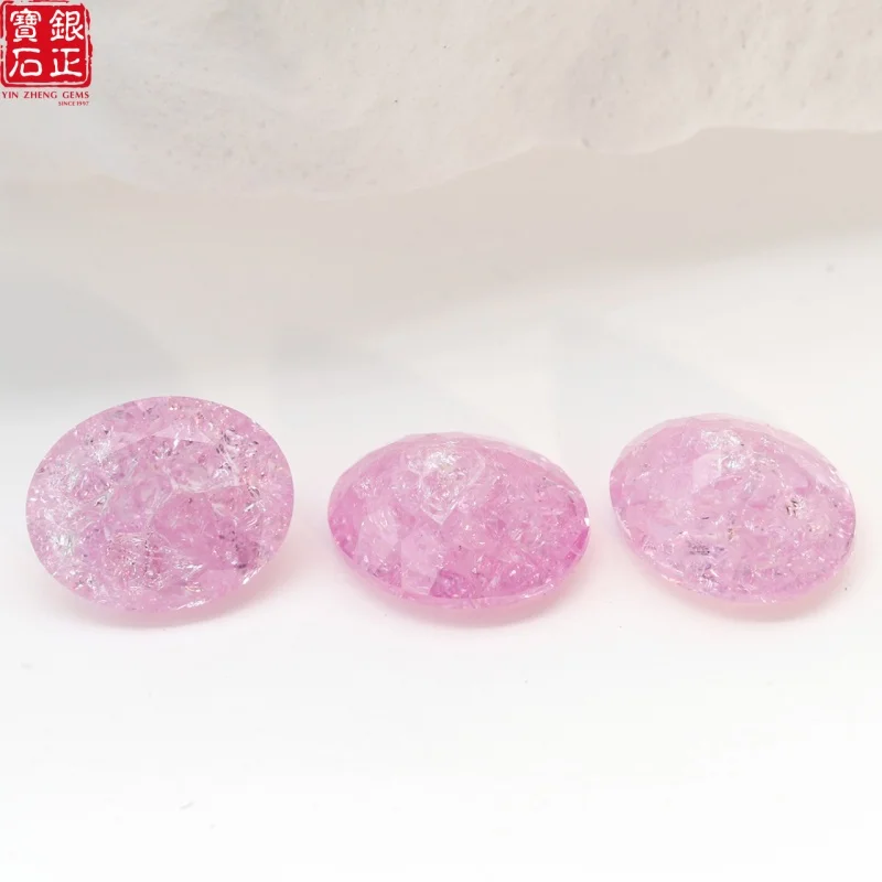 Hot Sale Lab Grown Morgen Pink Sapphire Flame Melted Ice Cultivate Oval Shape With AGL Certificate synthetic Loose Gemstone