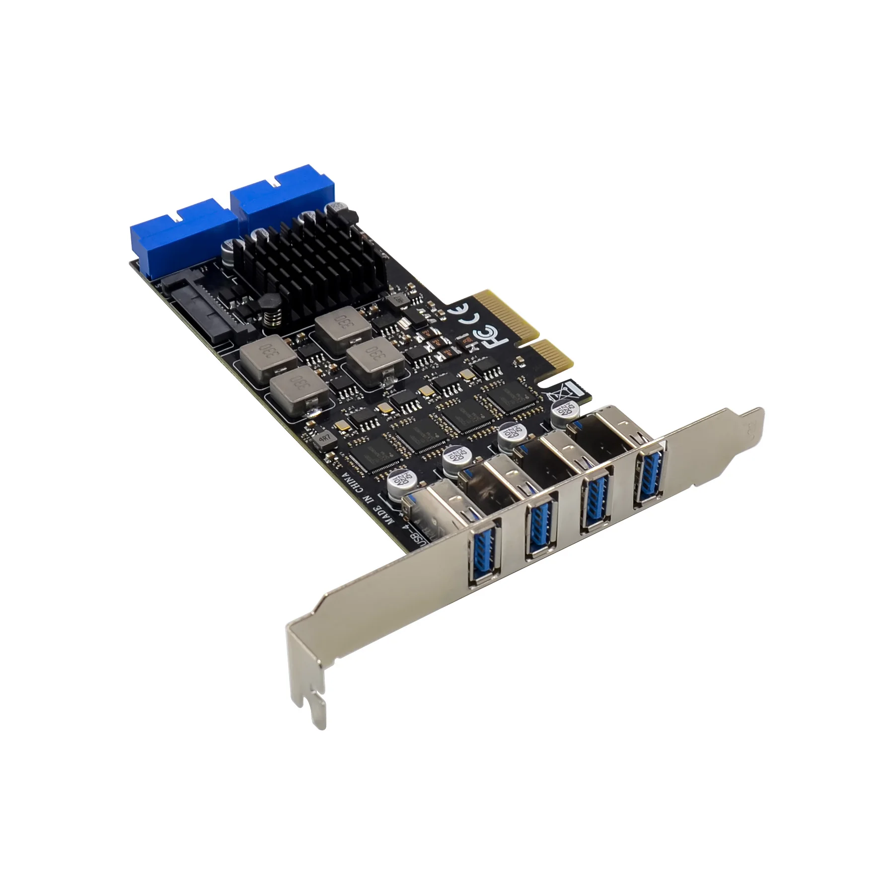 Sunweit st660factory em estoque pci-e x4 usb3.1 gen2 20 g/s auto-potência pcie 4 portas construir em cartão com 4 portas adicionais adicionais