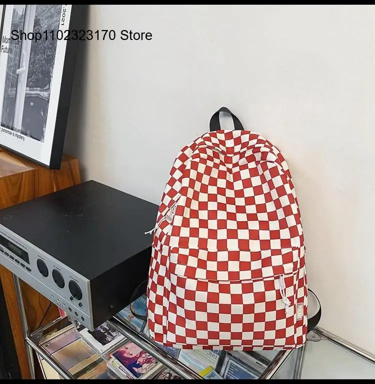 Male Middle School Students Plaid Schoolbag Junior High School Students Handsome 2022 New Ins Style Japanese Backpack