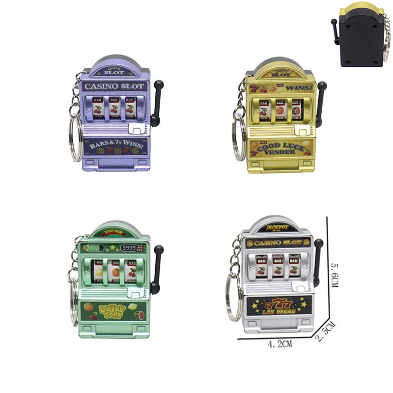 Máquina de slot de frutas chaveiro sorte charme jackpot chaveiros mini casino pingente saco charme novidade presentes para crianças adultos