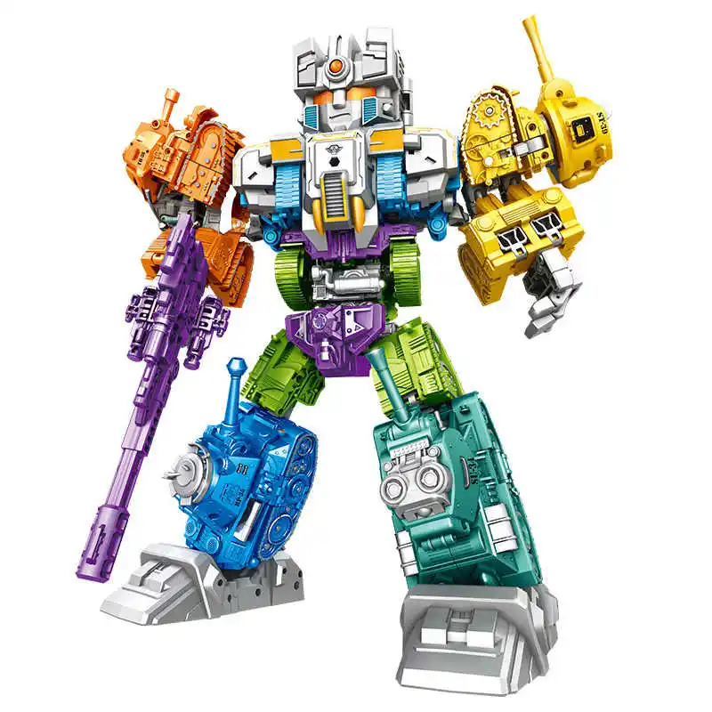 En Stock Tank Alliance Robot de transformación 6 en 1 Q figura de acción de coche militar plástico ABS 37CM deformación