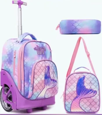 18 inch Wheeled backpack bag Trolley backpack bags for teenagers girls School backpack On wheels Children luggage Rolling Bags