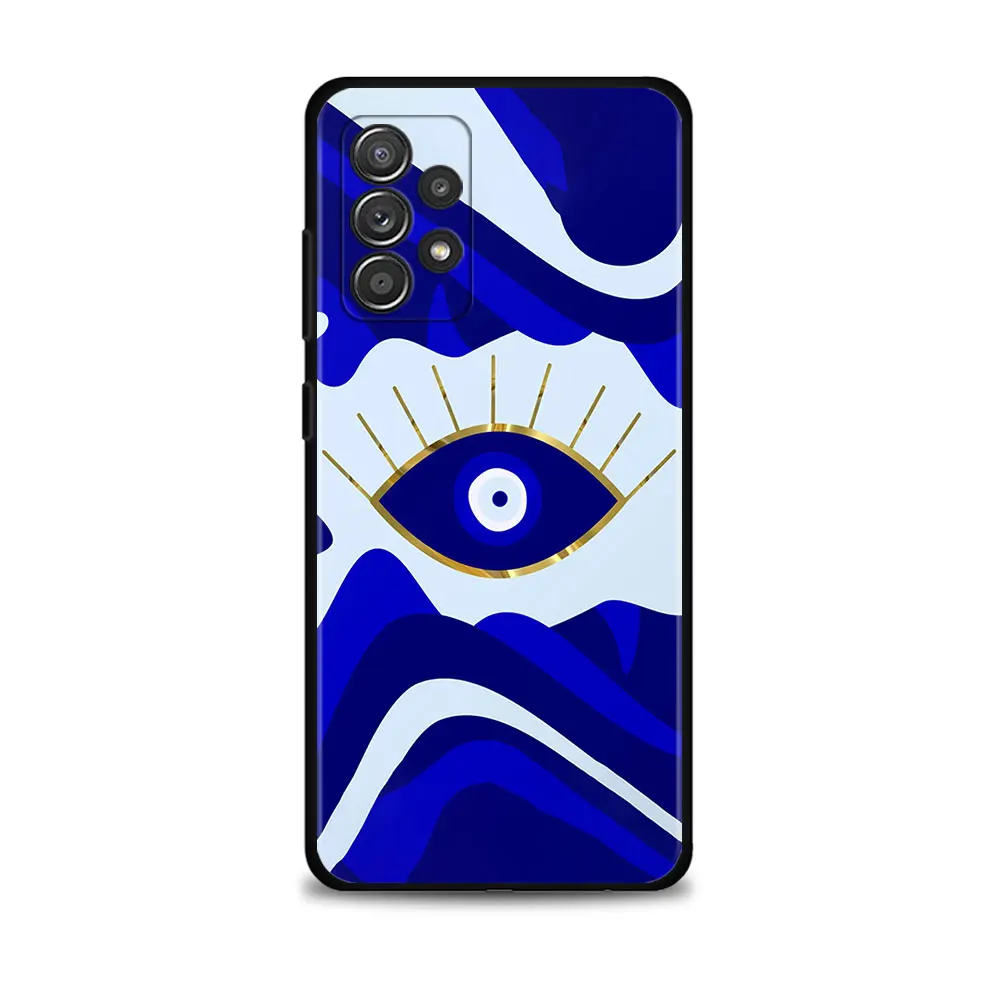 Blue Nazar Boncuğu Evil Eye Case For Samsung Galaxy A12 A52 A51 A13 A32 A21s A71 A31 A02s A30s A53 A72 A11 A73 Celular Funda