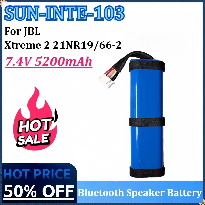 

New 7.4V 5200mAh SUN-INTE-103 Bluetooth Speaker Battery for JBL Xtreme 2 Xtreme 21NR19/66-2 Rechargeable Battery
