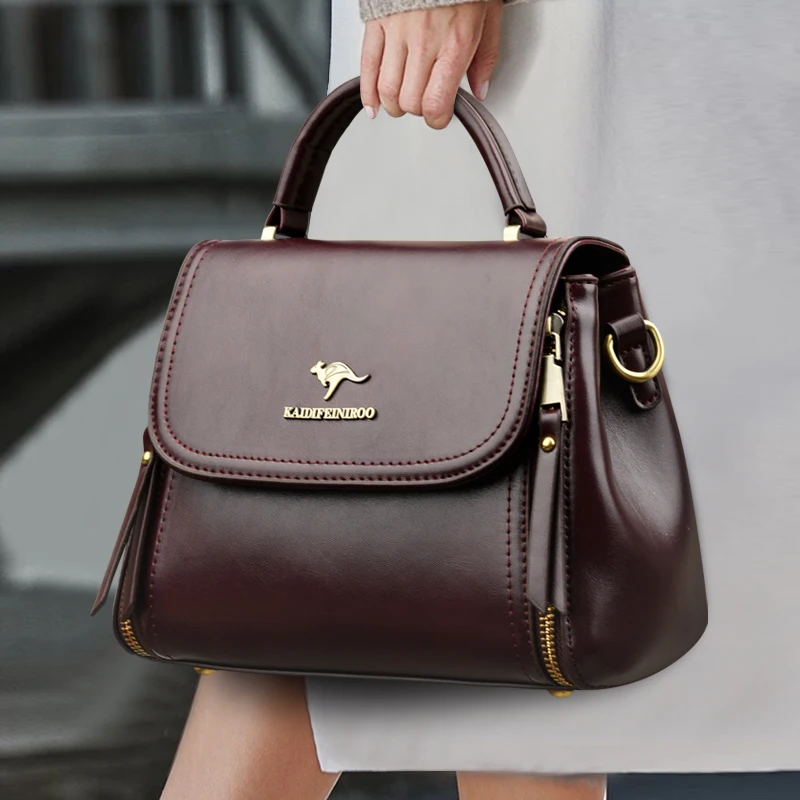 

Women's Soft PU Leather Top-Handle Bags Luxury Design Shoulder Messenger Bags High Quality Handbags Commuting Sac a Main