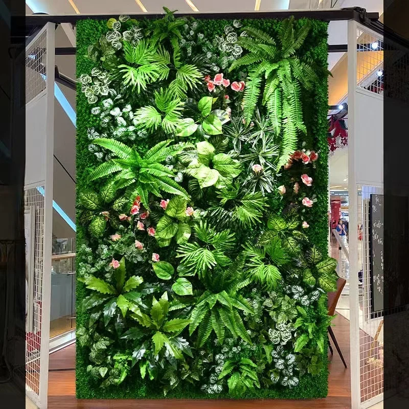 40X120CM Künstliche Pflanze Wand Dekoration Simulation Chlorophytum Comosum Gras Dekoration Garten Zaun Hochzeit Hotel Dekoration – Detail 11