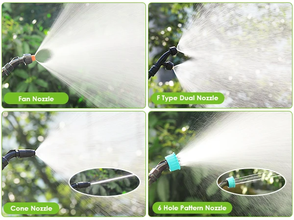 2 Gallon Battery Powered Sprayer,Garden Sprayer with 3 Adjustable Pressures & Telescopic Wand, Rechargeable Electric Weed Sprayer for Lawn, Yard,4 Nozzles Included