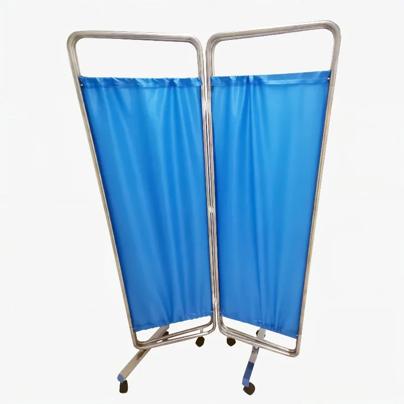 مستشفى الطبية رخيصة الثمن 201 الفولاذ المقاوم للصدأ طوي المنقولة 2 3 4 5 شاشة مقسم قابلة للطي مع عجلات #2