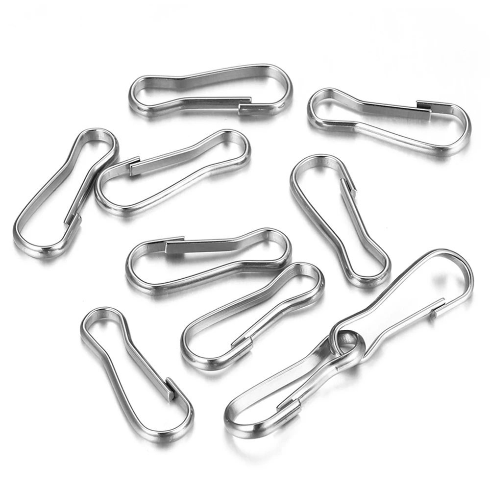 30Pcs Lanyard Snap Clip Hooks Metal Spring Gourd Purse Buckle Connector For DIY Keychain Zipper Pull ID Card Findings