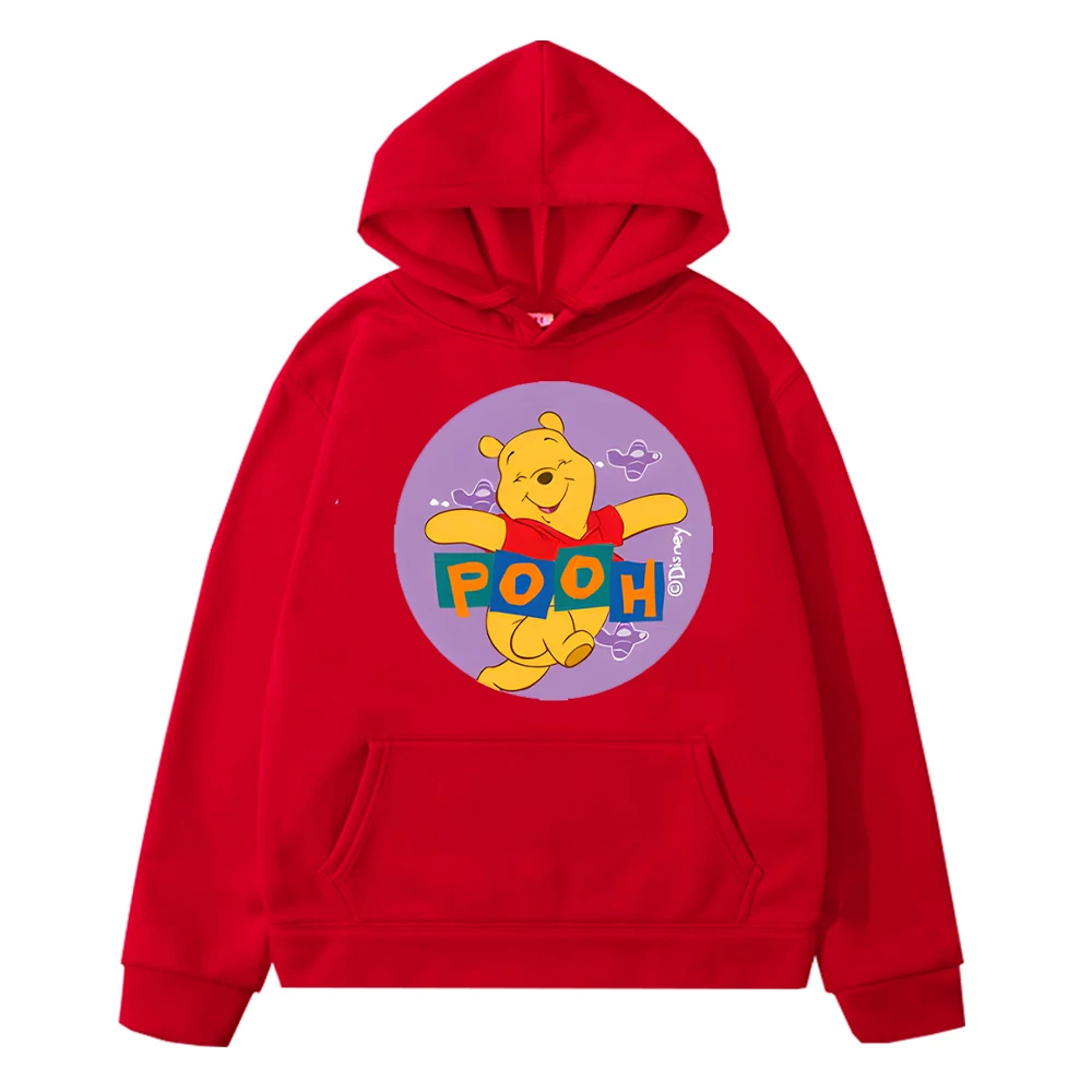 

Pooh Bear Print anime hoodie Fleece sweatshirt y2k sudadera Disney Kawaii hoodies jacket Autumn boy pullover kids clothes girl