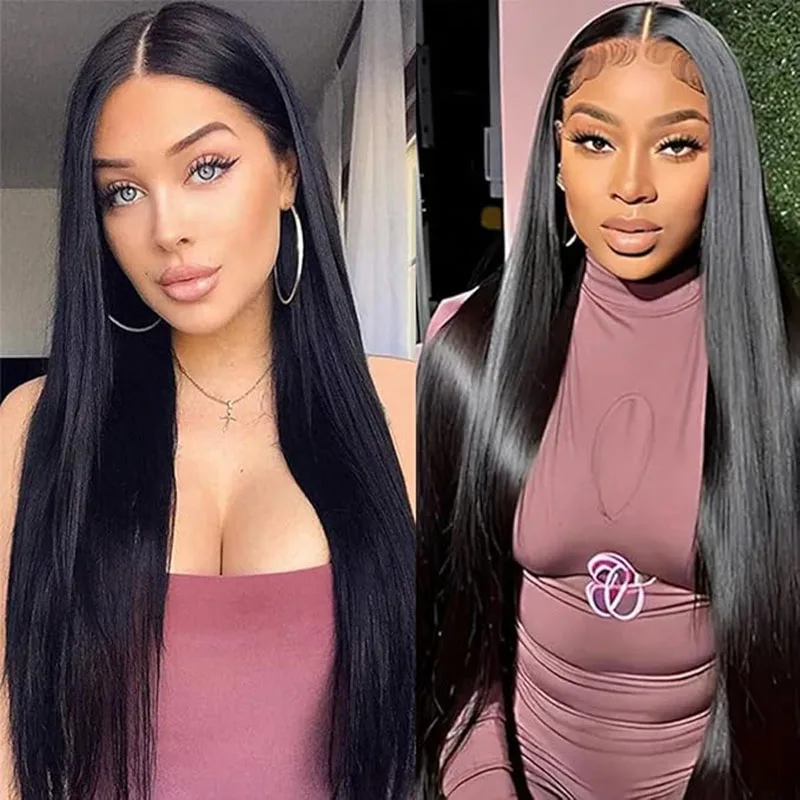 

Прямые парики с кружевной вставкой (250 плотность) для чернокожих женщин, бразильские волосы, 40 дюймов, идеально прямые, 13x4, 13x6, парики из натуральных волос с кружевной вставкой.