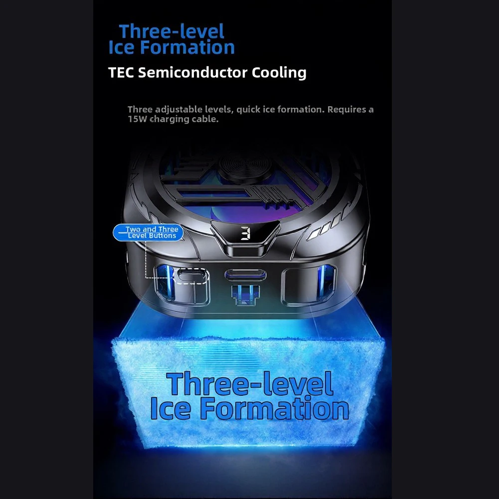 Silent Dual-Core Semiconductor Phone Cooler For Mobile Gaming Aluminum Alloy Radiator Fast Quiet Efficient Compact