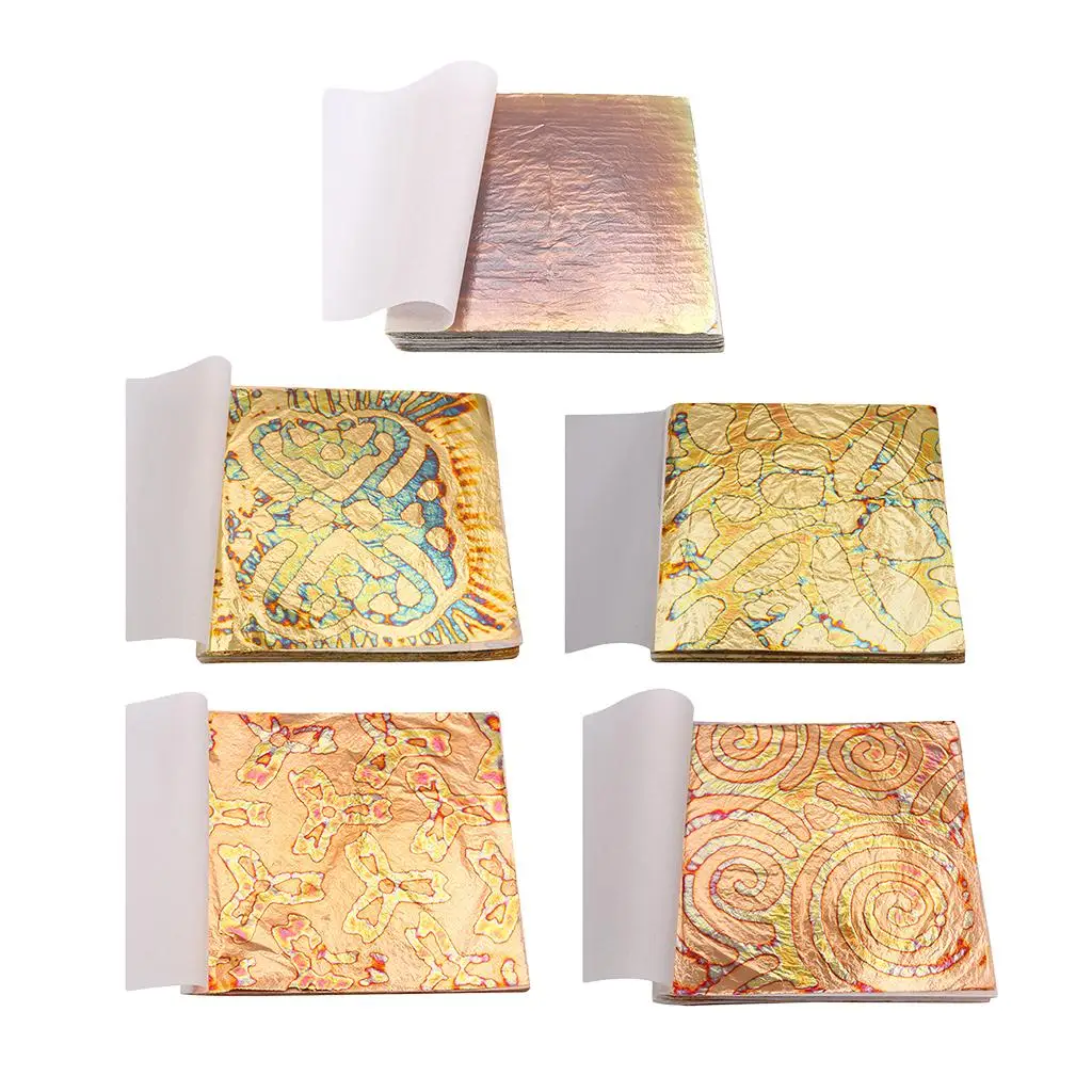 Imitation Gold Leaf Copper Sheets for Art Gilding Craft Supplies Wall Ceiling Furniture Decorations DIY