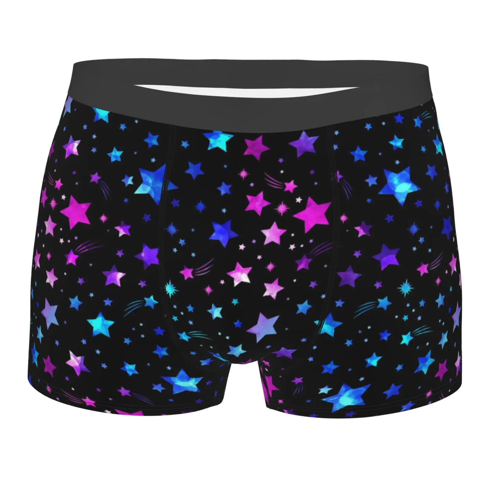 Space Galaxy Constellation Zodiac Star Print Underwear Men Stretch Boxer Briefs Shorts Panties Soft Sexy Underpants for Male