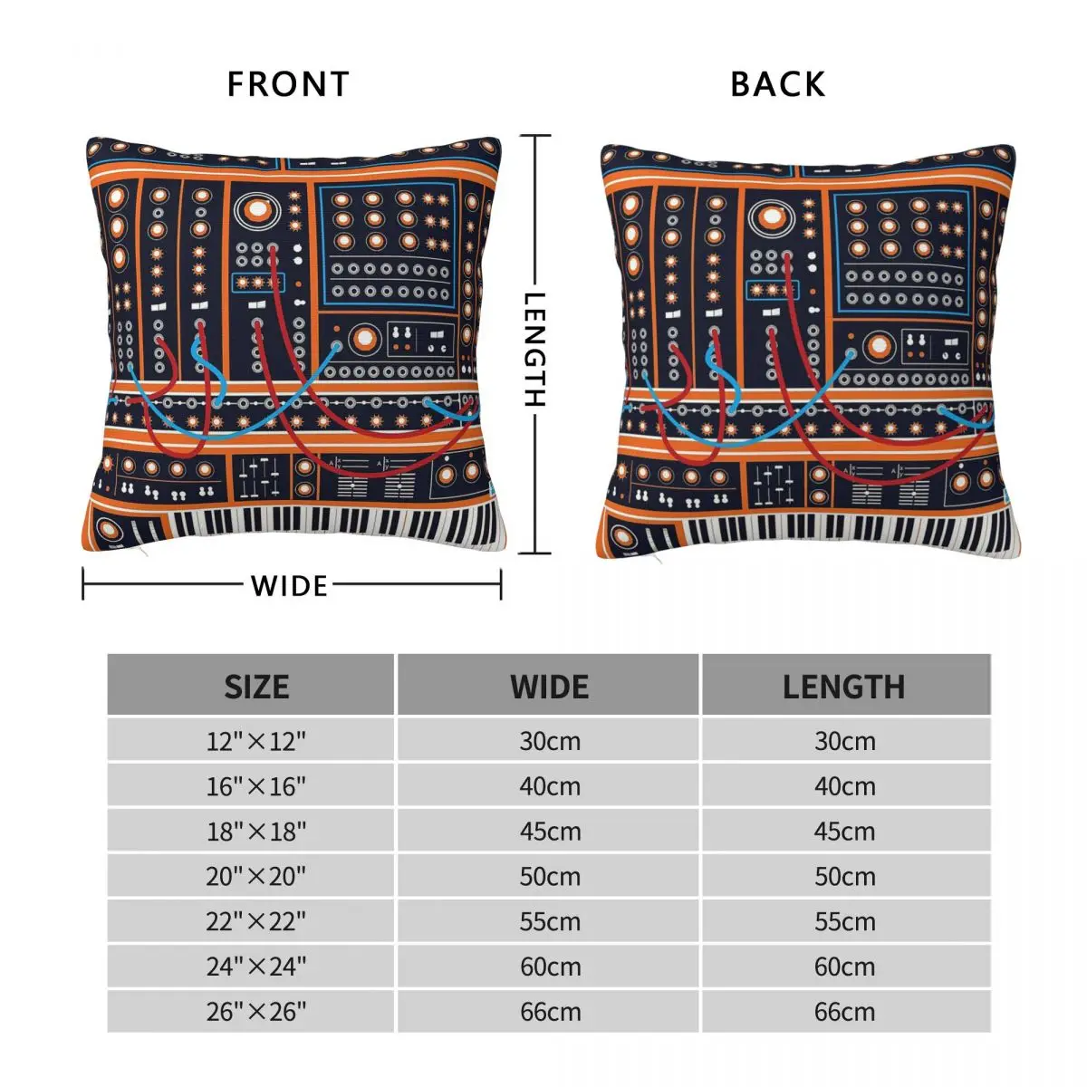 Instrument Synth Pillowcase Polyester Linen Velvet Printed Zip Decorative Pillow Case Home Cushion Cover 18