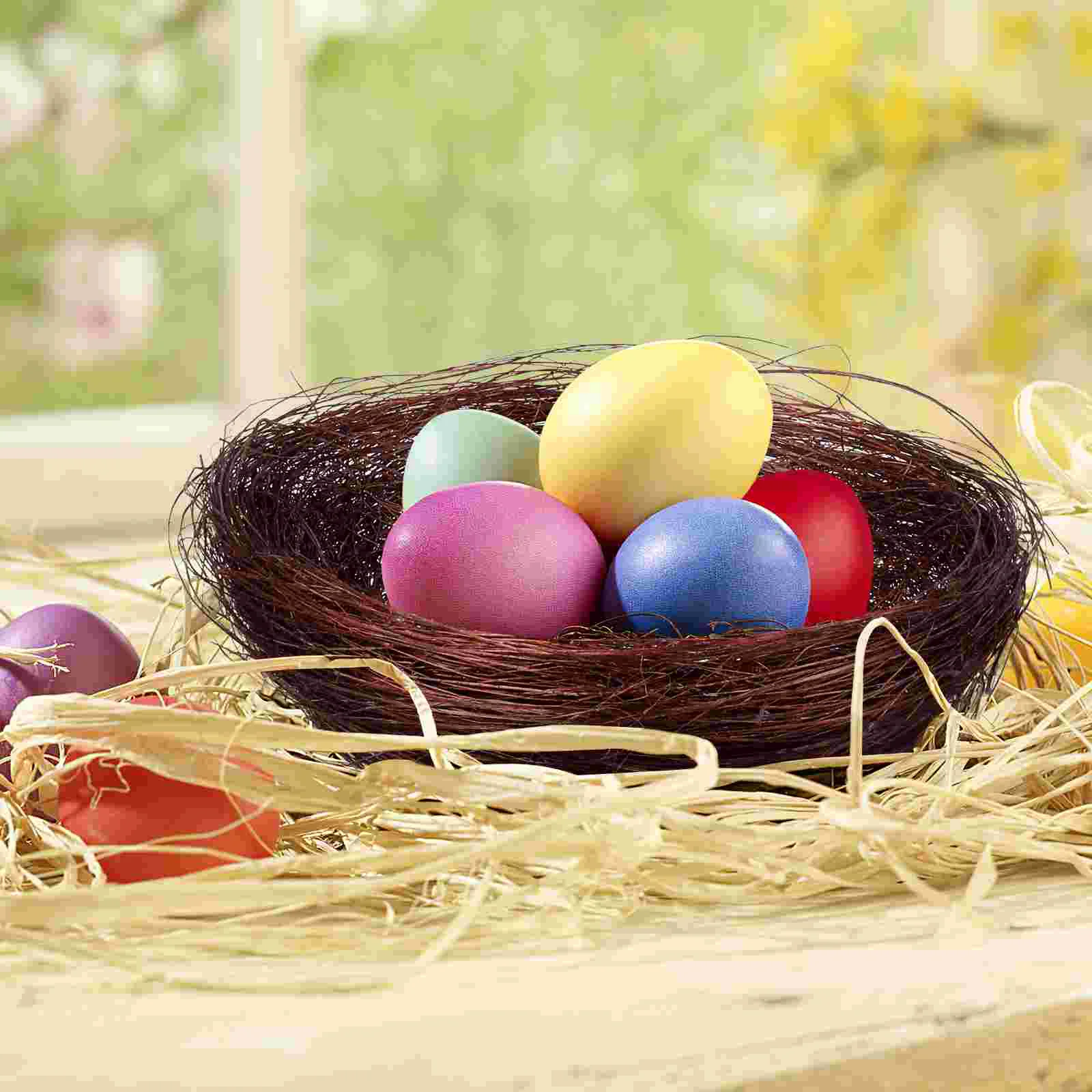 10Pcs Artificial Bird Nest Decor Simulation Bird Nest Small Easter Rattan Nest for Home Decor