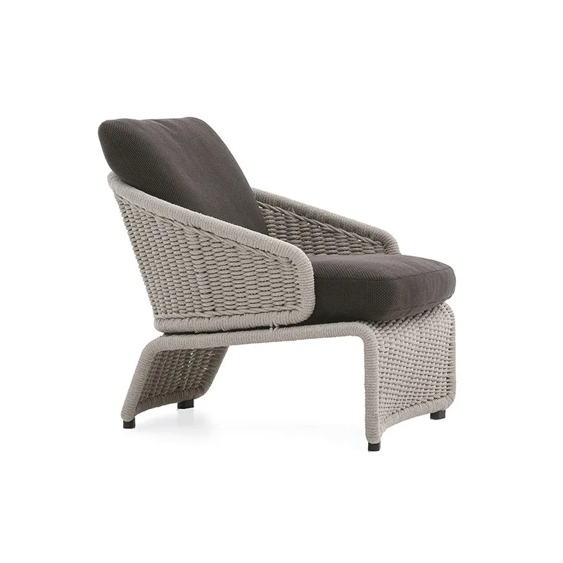 Outdoor Furniture Creative Hotel Villa Garden Club Real Estate Model Room Chair Braided Rope Furniture Braided Rattan Sofa Chair