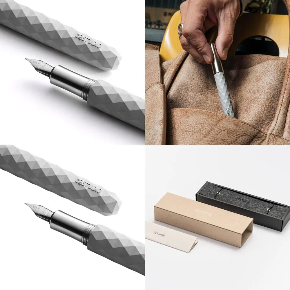 

Luxury Handcrafted Concrete Gray Polygon Fountain Pen with Smooth Ink Flow - Premium Design for Professionals and Collectors, Id