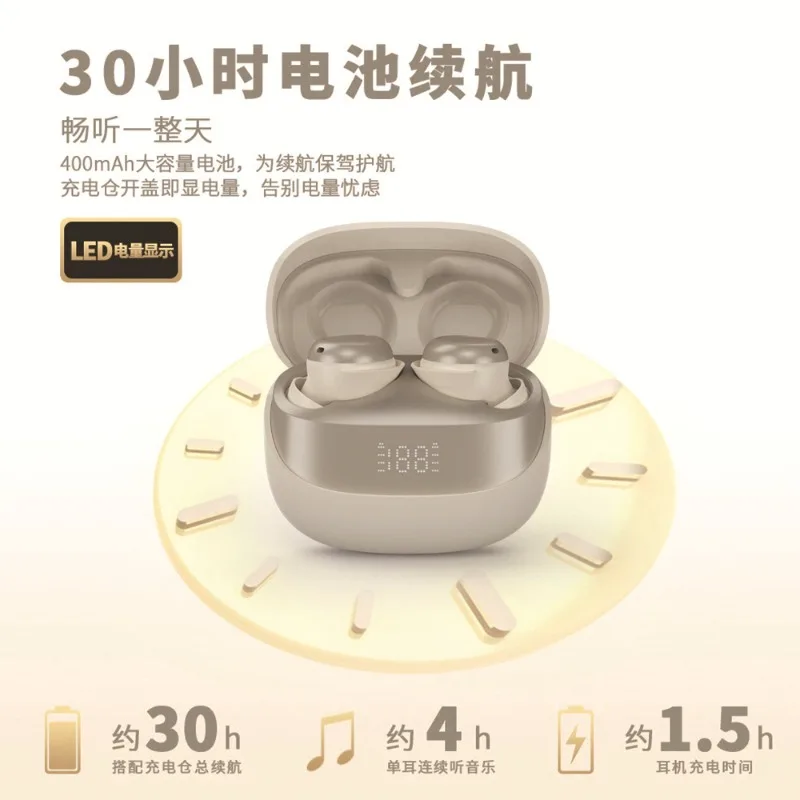 Earbud Olahraga Bluetooth 5.4 IPX5 Tahan Air Headphone In-Ear 30 Jam Waktu Putar Mikrofon HD Suara Stereo HiFi untuk Lari dan Olahraga