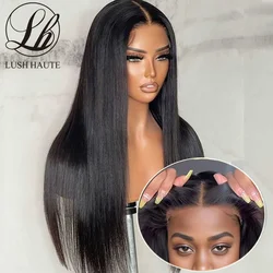 Synthetic Straight Lace Closure Wigs  Easy to Wear Glueless Pre Plucked Pre Cut Upgraded No Glue HD Lace Front Wig For Women