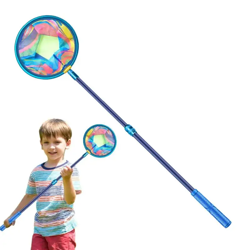 Kids Fishing Net Landing Net With Telescopic Pole Fishing Mesh Net Fishing Equipment Net Bait Net Fun Kids Fishing Toy Beach Toy