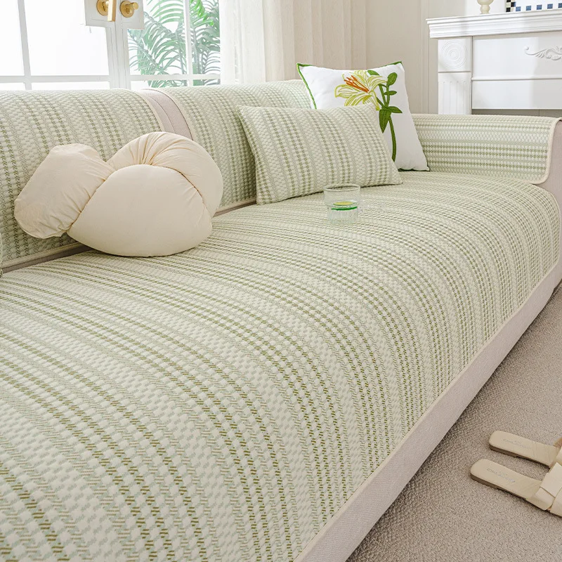 Ice Silk Sofa Cushion for Summer Universal Cool Feel Couch Cover Mat Breathable Non-slip Sofa Seat Pad Home Decor