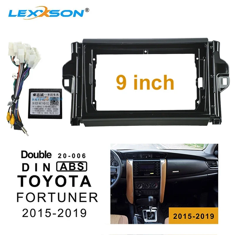 

9 Inch Car Fascia Trim Kits For TOYOTA FORTUNER 2015-2019 Double Din Car Frame Audio Fitting Adaptor Facia Dash Stereo Panel