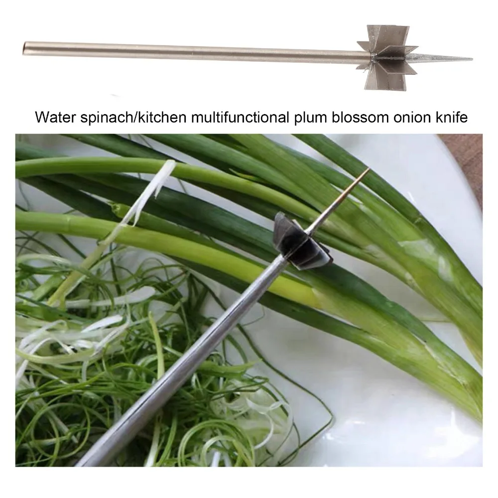 Stainless Steel Onion Knifes Ergonomic Multifunction Onion Shredder Precise Plum Blossom Scallion Cutter Kitchen Use