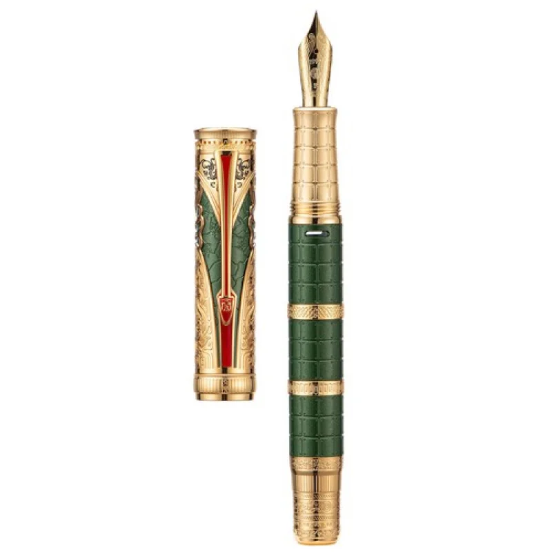 

A+ Hongdian D5 Qin Piston Fountain Pen Dynasty Series EF/F Green-Golden Retro Pen