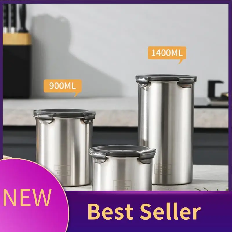 

ABLU-Stainless Steel Sealed Storage Jar Multigrain Storage Box Spice Coffee Storage Jar Fresh-Keeping Tank