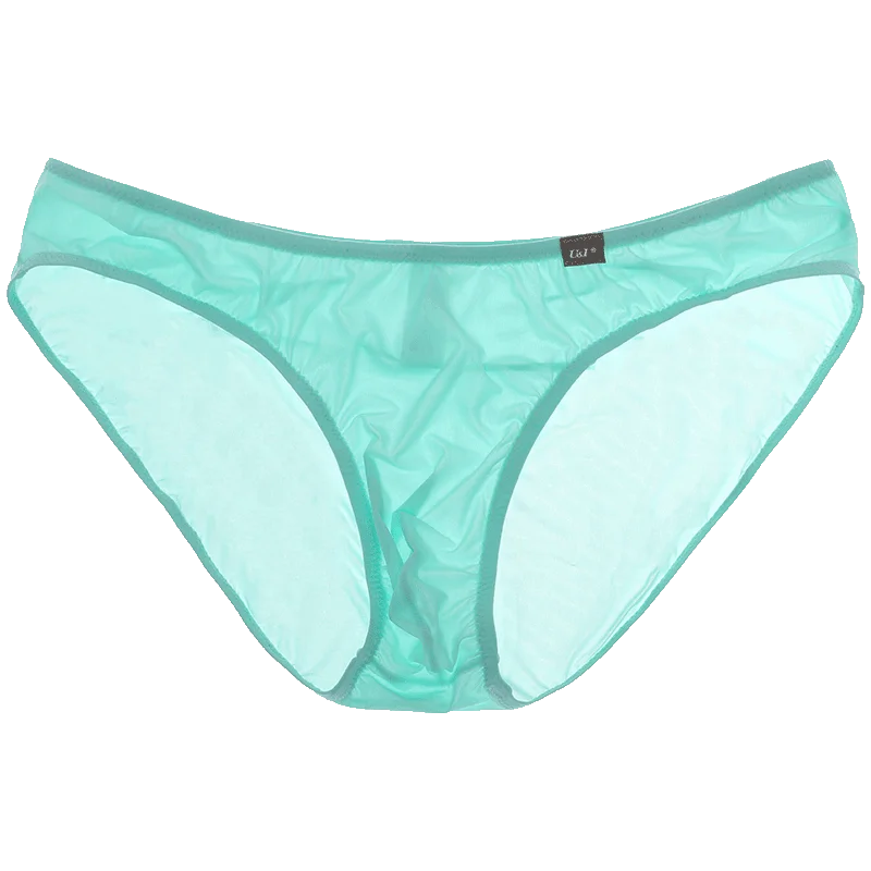 Slip U&I da uomo, nylon ultrasottile ad alta elasticità, leggermente trasparente, sexy, monopezzo, senza cuciture, copertura anca completa