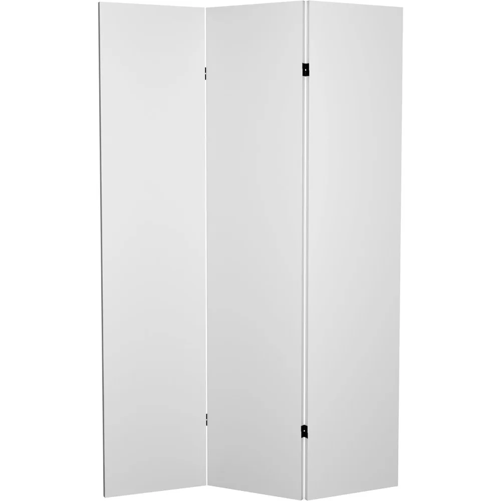 

6 ft. Tall Do It Yourself Canvas Room Divider-3 Panel Foot, White, Screens & Room Dividers