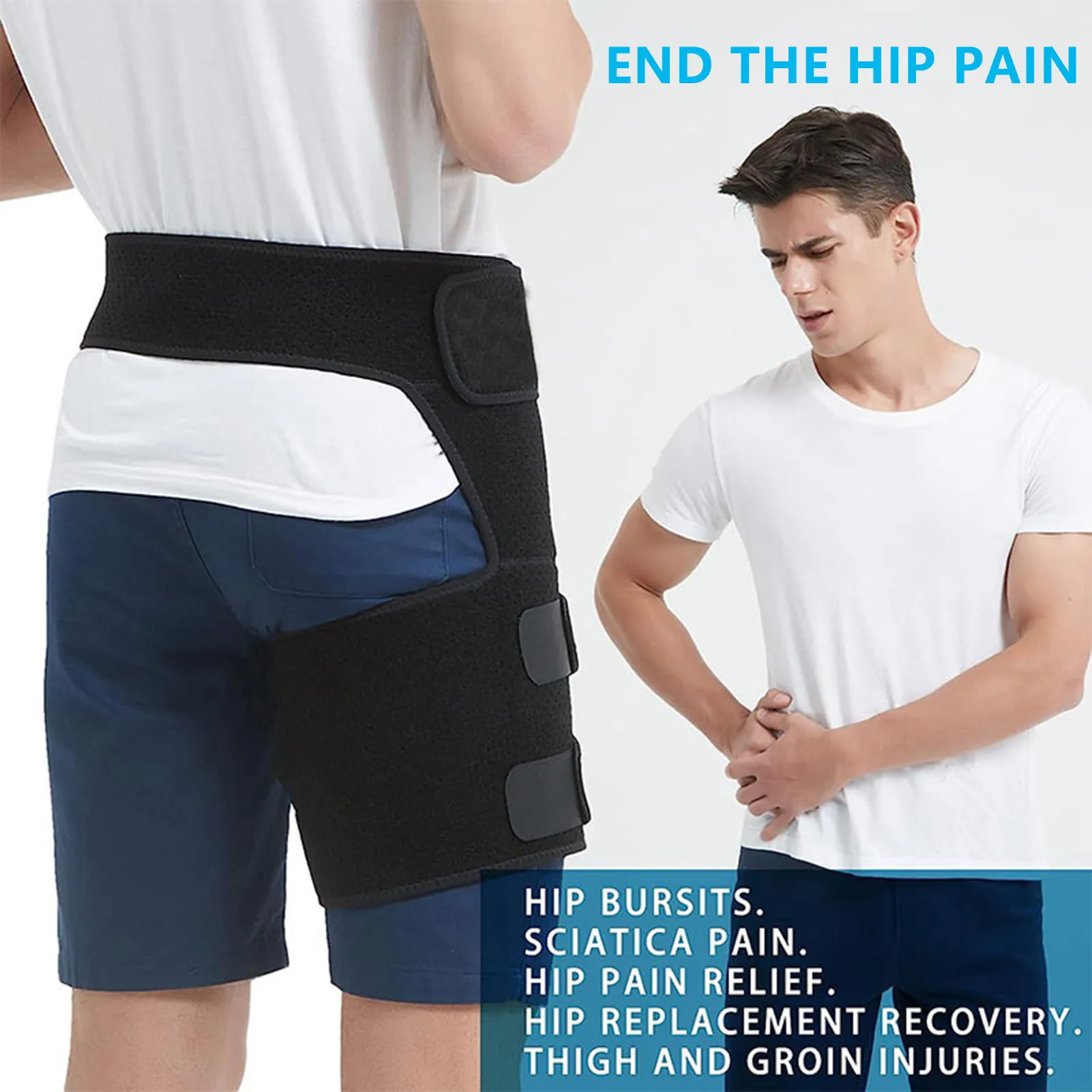 Waist And Leg Support Straps Adjustable Groin Compression Wrap for Pulled Groin Muscle