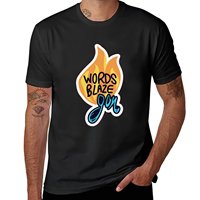 Words Blaze - Abstract Fire Verse Design T-Shirt for a boy vintage black t shirts for men